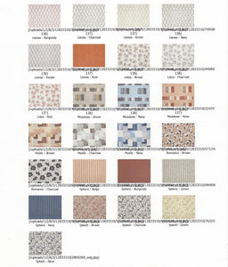 Hospitality by Design - New Designs 2014-2 is made from 100% Polyester fabric which is intrinsically flame retardant.  Call or email hello@bc-textiles-llc.com for a quote.