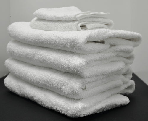HBT800G Premium White, Blended 86% / 14% Polyester 24x48 8.00 lb Bath Towel at $45.74/dz 5 dz Case Price