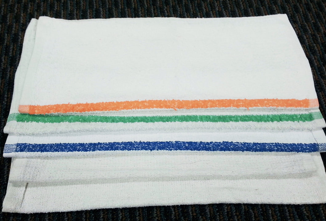 IN106109 100% Cotton Herringbone 15x26 24 oz White with Blue Stripe Kitchen Towel at $5.75/dz 100 dz Case Price