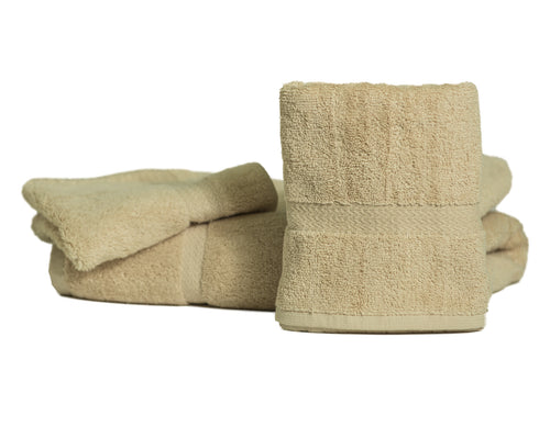 TMBT170D Supreme Beige, 100% Cotton 27x54 17.0 lb Bath Towel with Dobby Border at $104.02/dz 3 dz Case Price