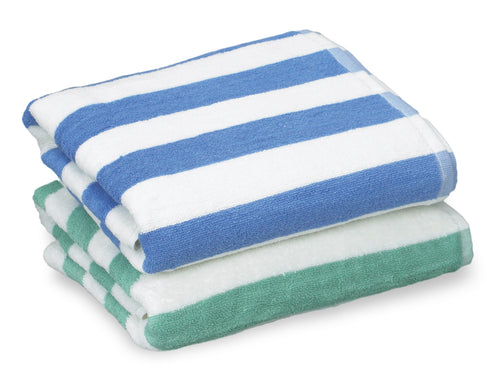 TMSPT150CIB Blue 100% Cotton 30x70 15.0 lb Striped Pool Towel at $104.29/dz 2 dz Case Price